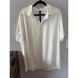 Men's Lululemon Stretch Golf Polo Shirt size XXL. $98 retail. Front is Bone (off